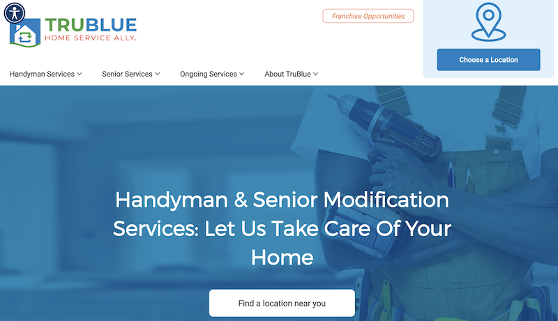 Captura de Imagen del Sitio Web de Servicios de Mantenimiento de TruBlue Total House Care.